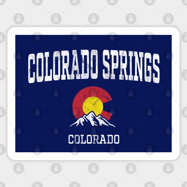 Colorado Springs CO Vintage Athletic Mountains Sticker by TGKelly